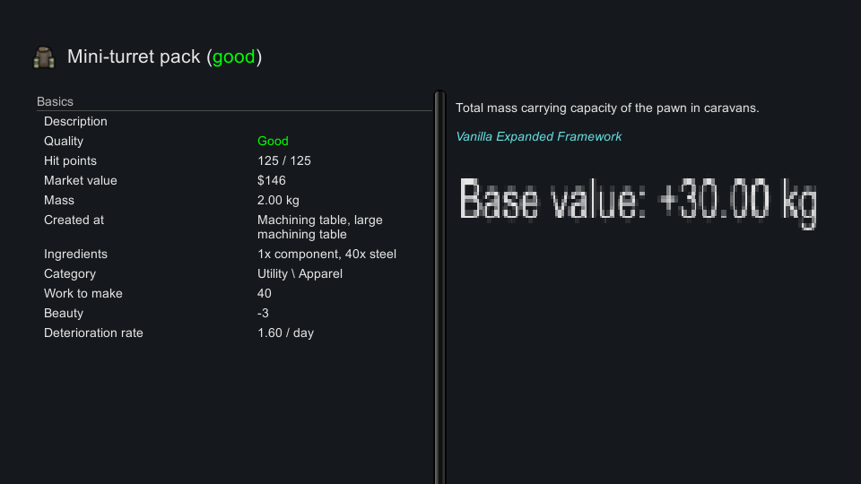 VE Addons - Turret Pack Extra Carry Capacity