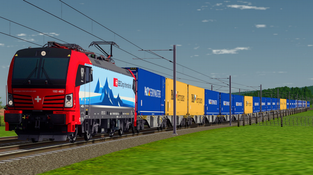 Vectron SBBCI 193 463 P&O Ferrymasters train (Long)
