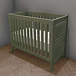 Sage green baby cot