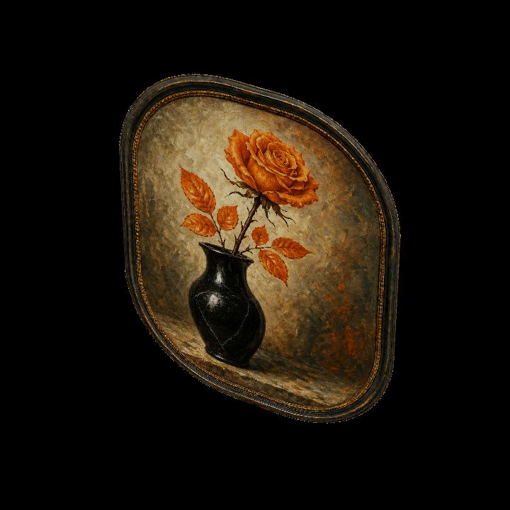 Painting, Orange Rose {2D}