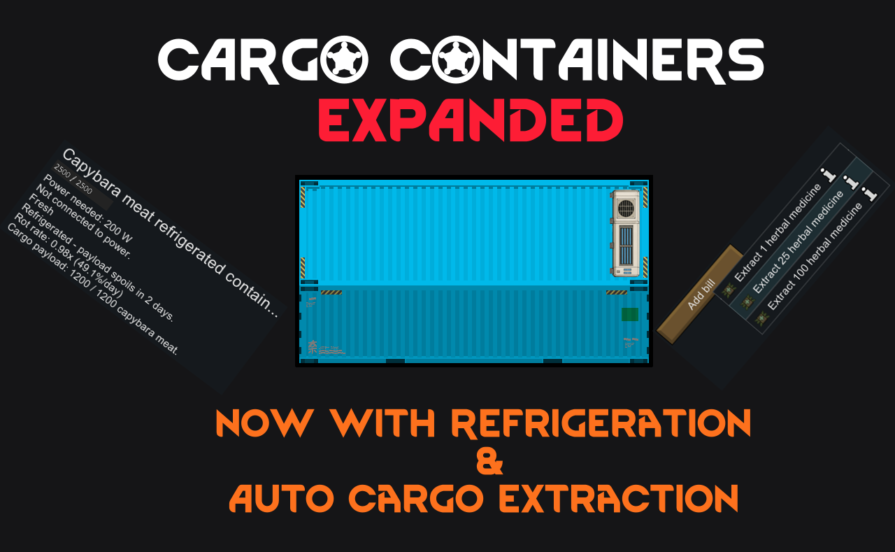 Cargo Containers Expanded mod preview for RimWorld