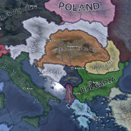 Fancy Austria-Hungary and Bulgaria Borders