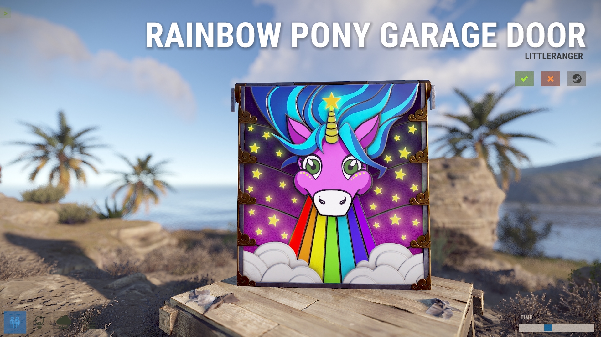 Rainbow Pony Garage Door