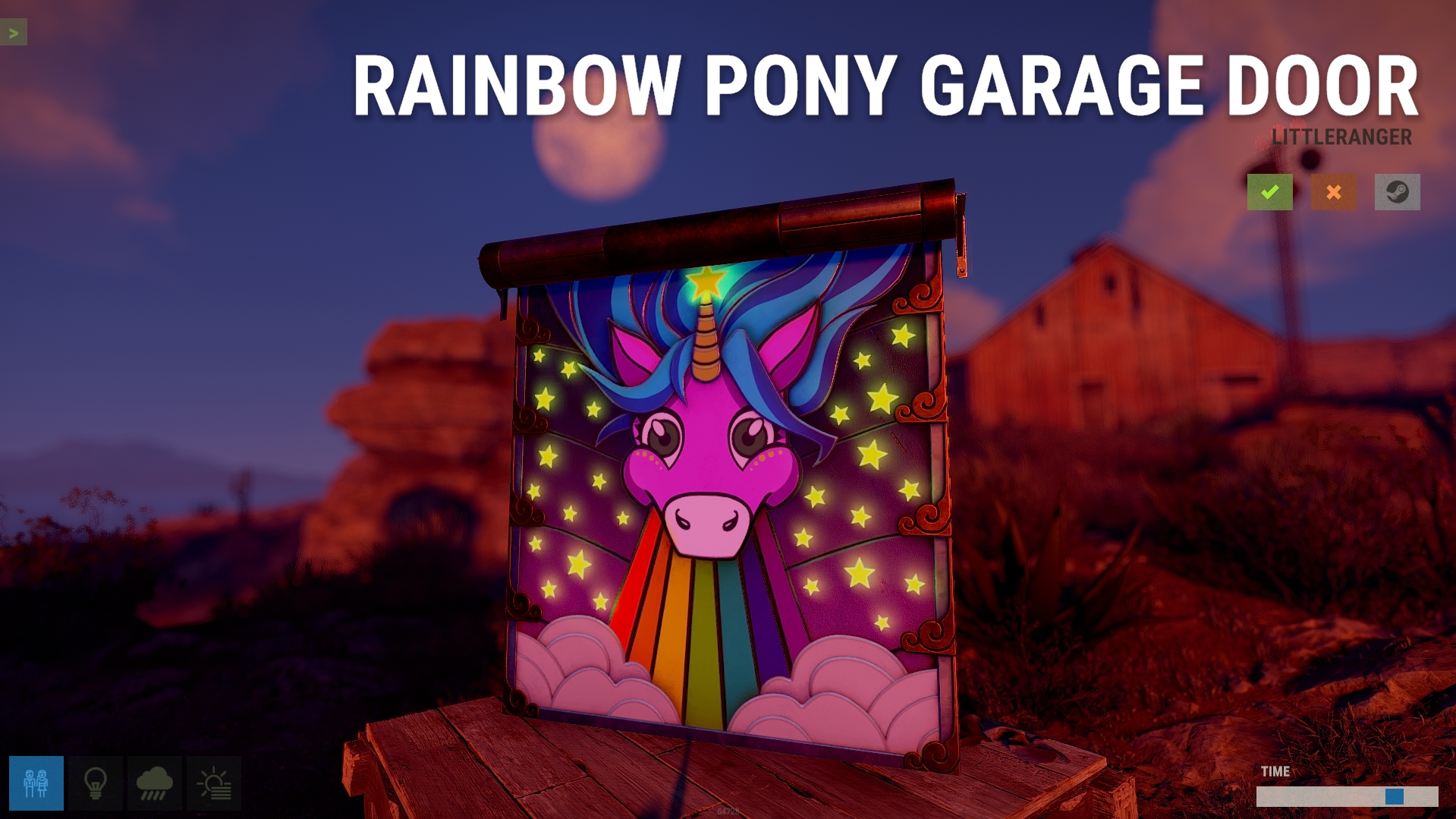 Rainbow Pony Garage Door