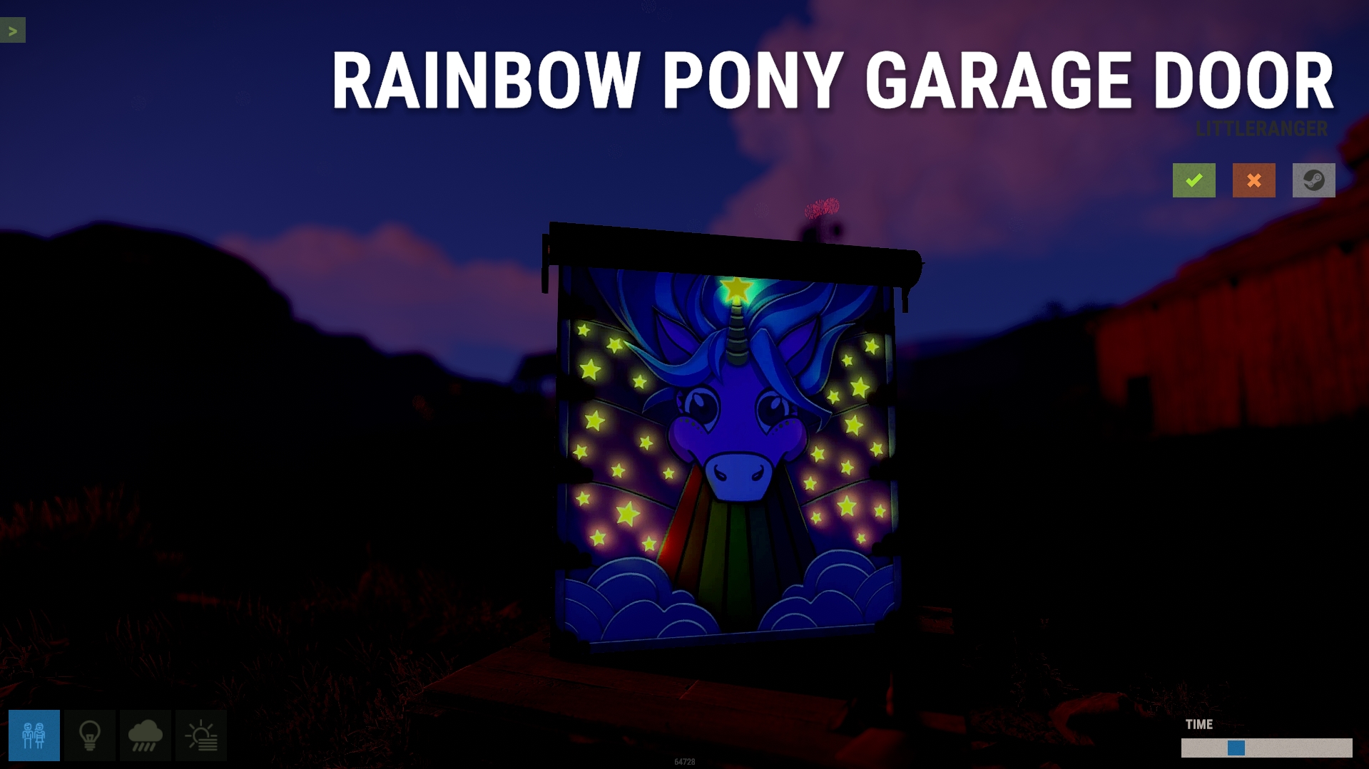 Rainbow Pony Garage Door