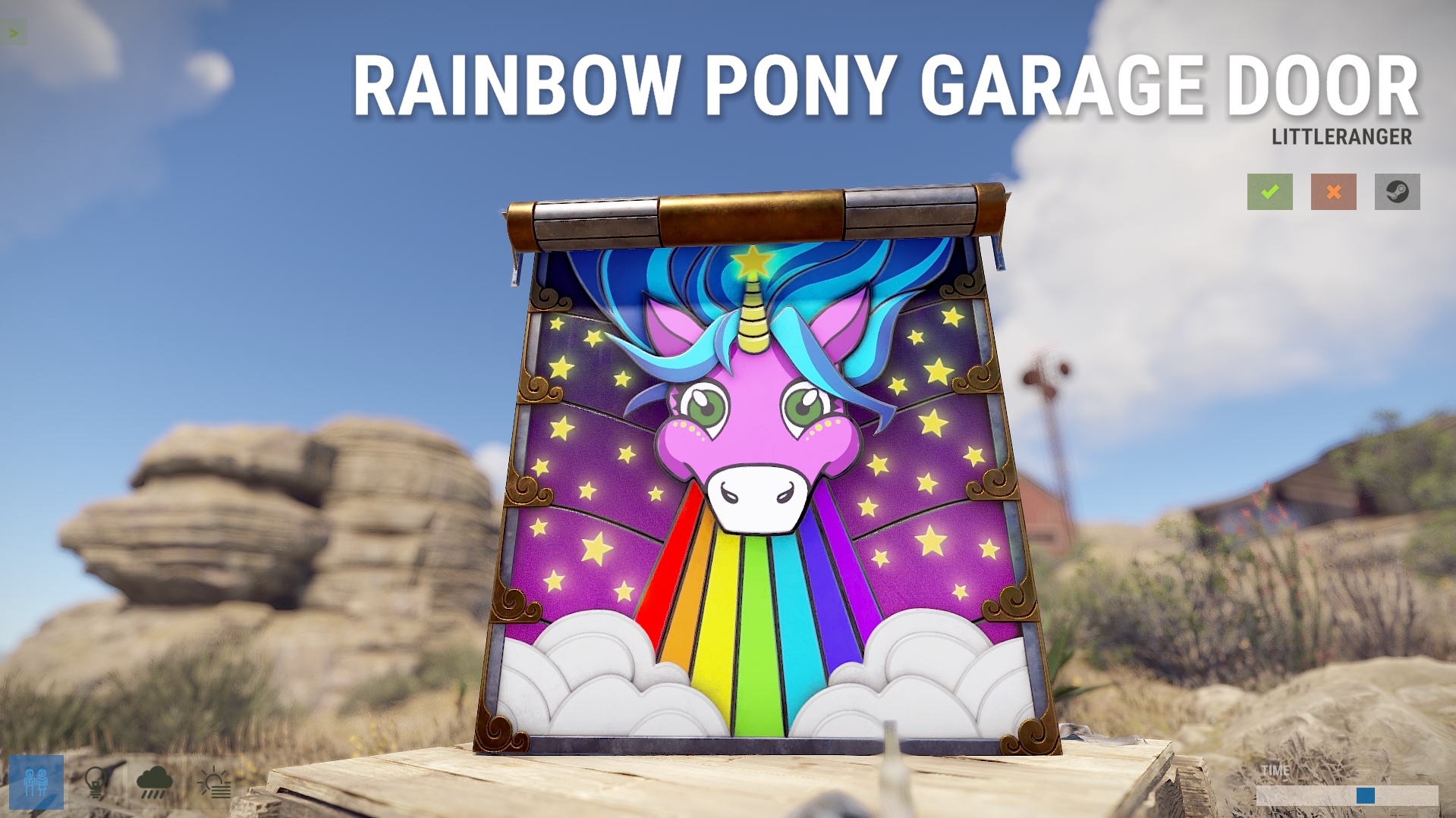 Rainbow Pony Garage Door