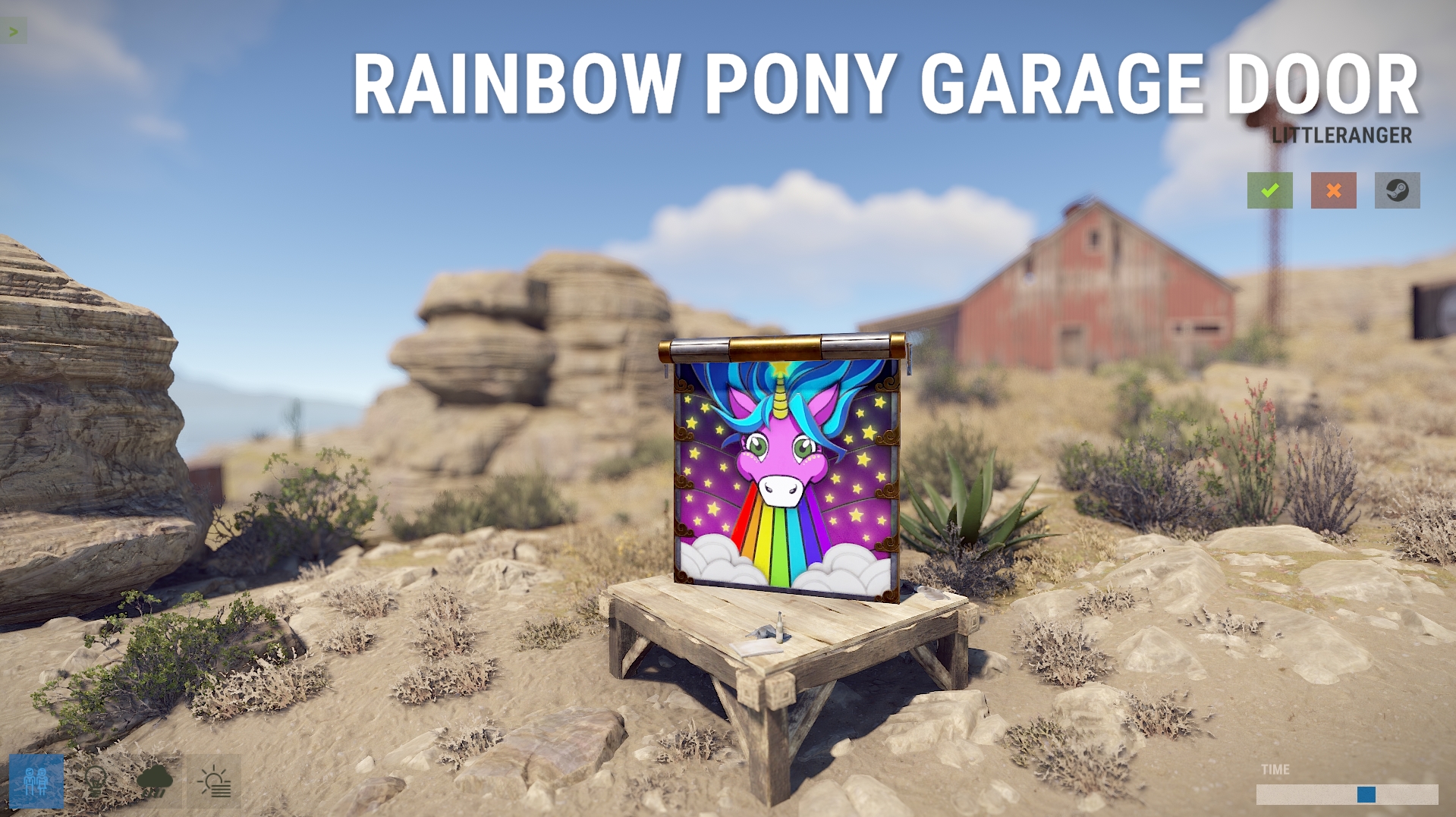 Rainbow Pony Garage Door