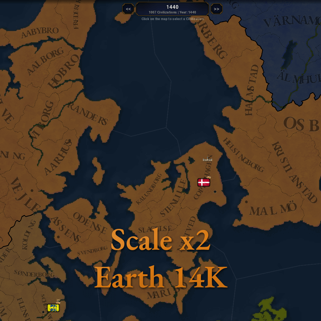 Scale: x2 High-Resolution Earth14K Map