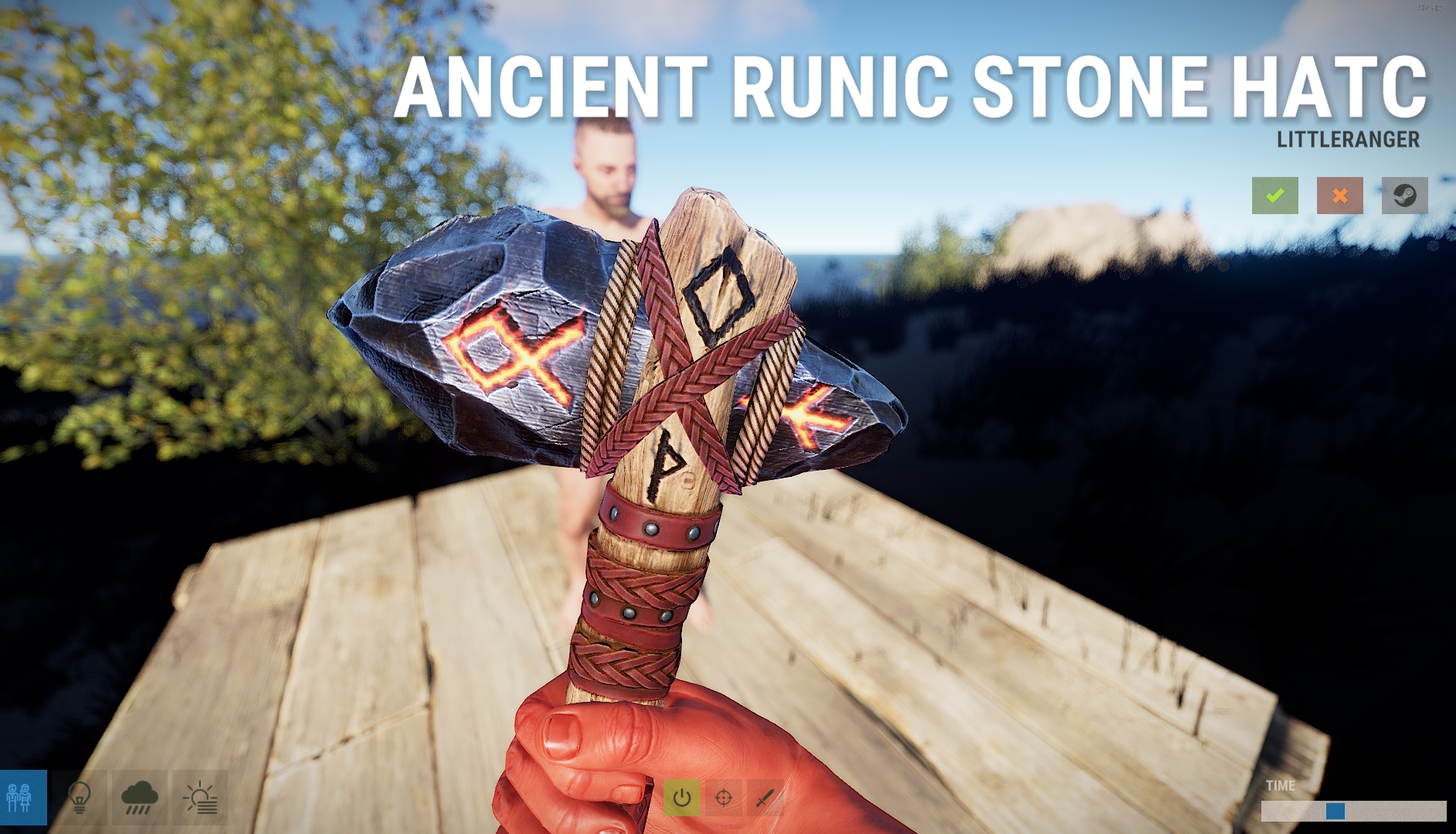 Ancient Runic Stone Hatchet