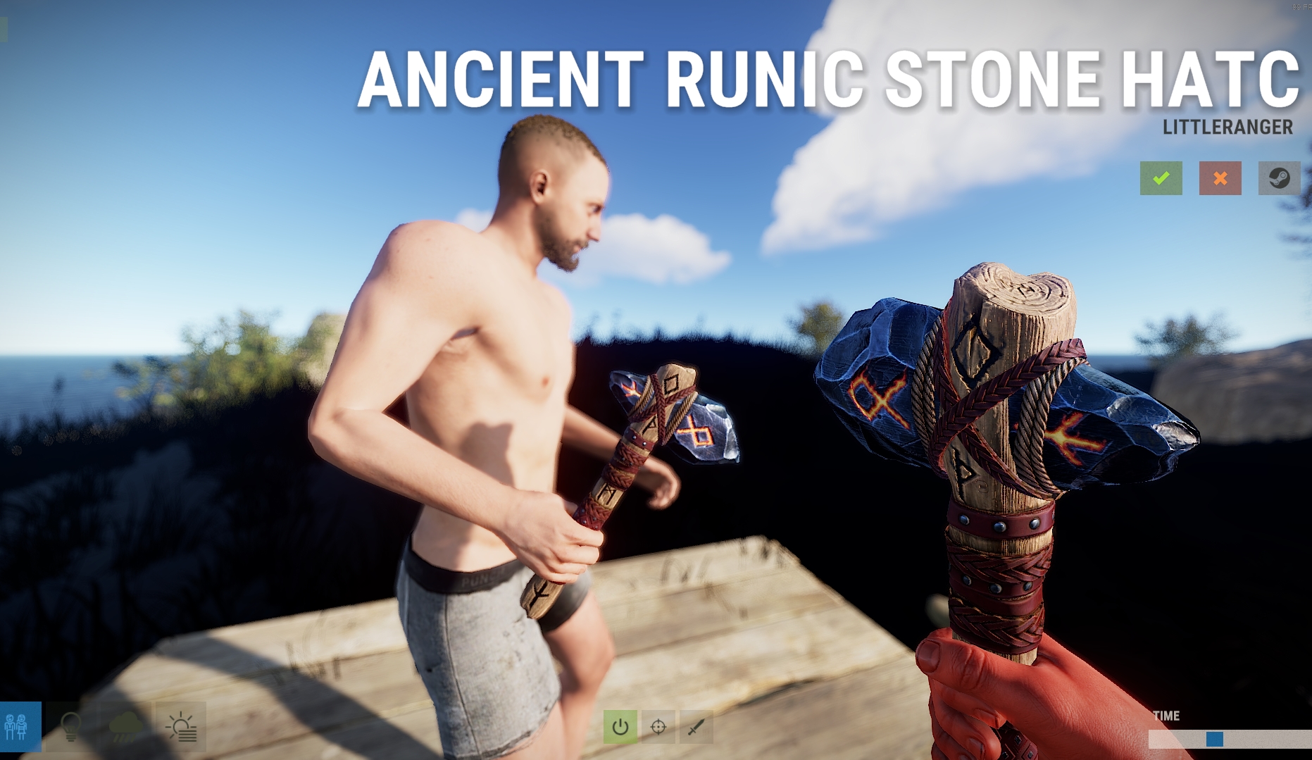 Ancient Runic Stone Hatchet