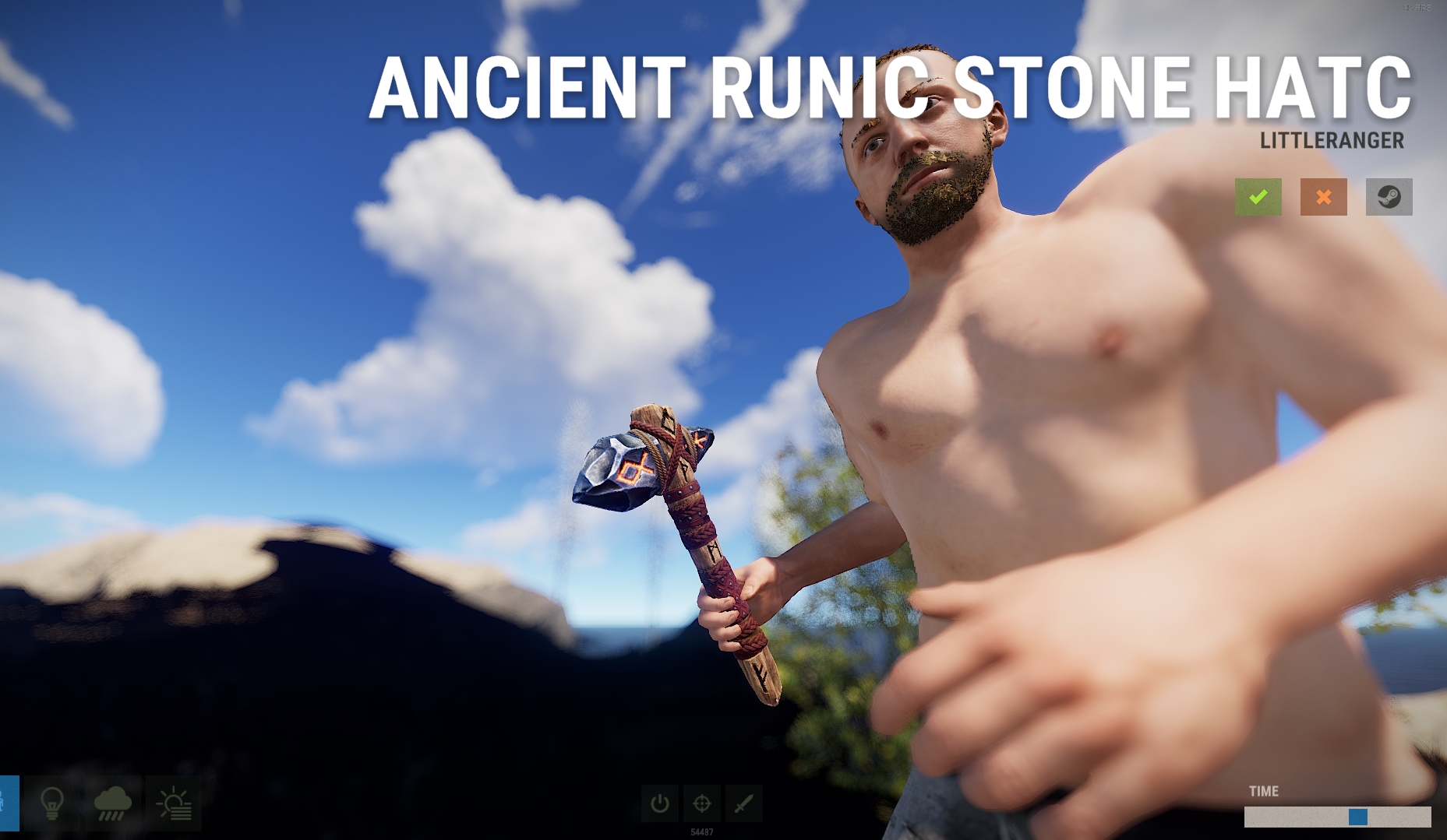 Ancient Runic Stone Hatchet