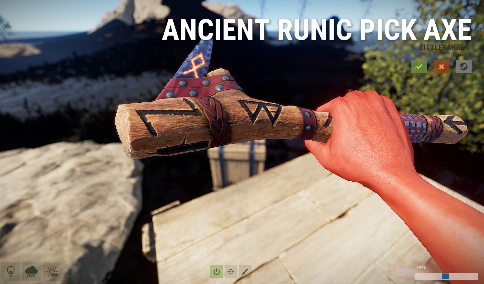 Ancient Runic Pick Axe