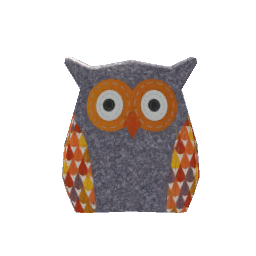 Owl Plushie- Grey and Orange