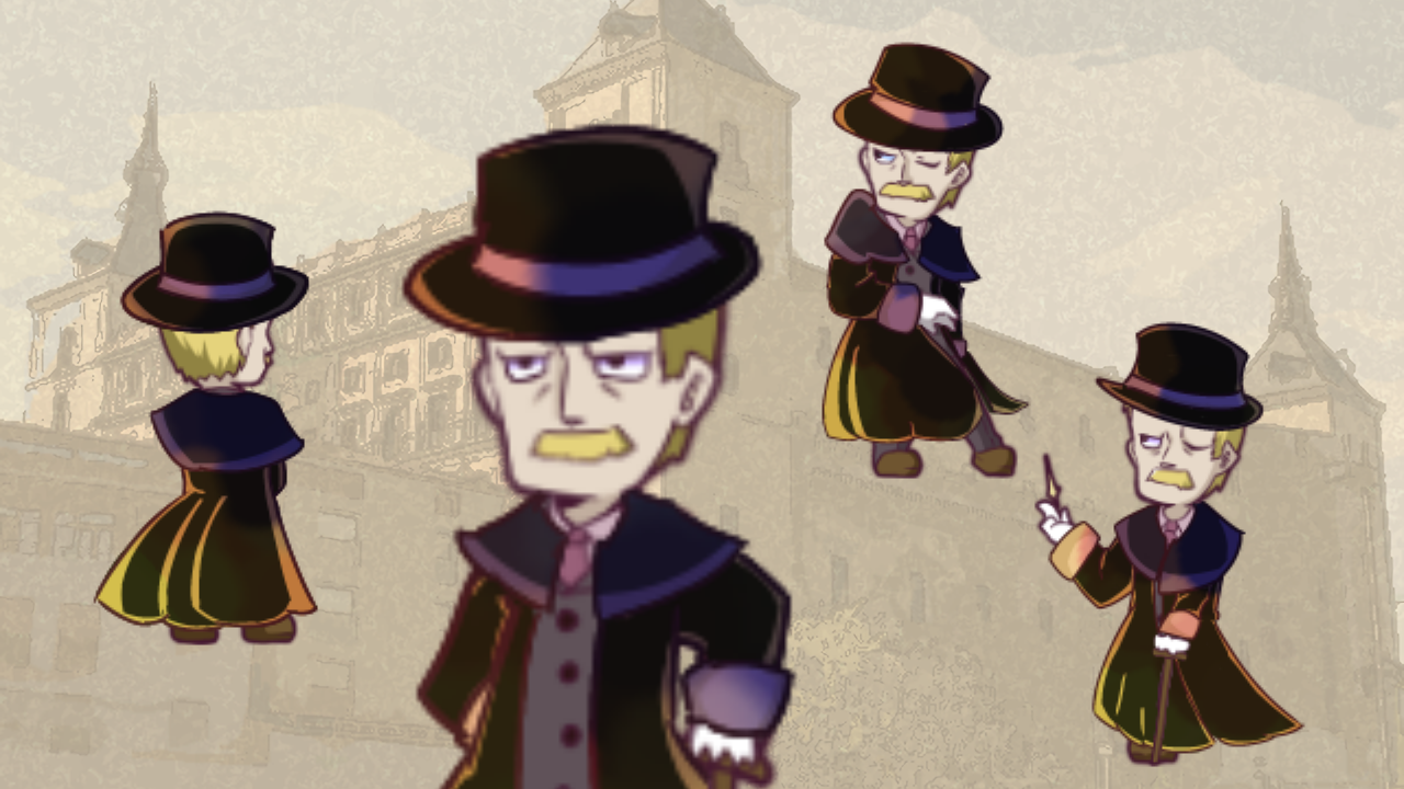Mafia-themed costume for Malt