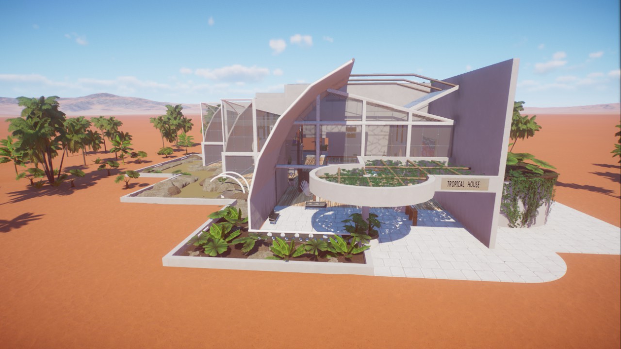 Modern, tropical reptile house