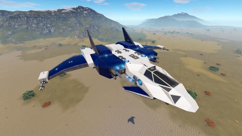R-Type Vampire Medium FIghter - Blue and white