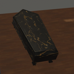 Coffin Coffee Table (Black and Gold Marble)
