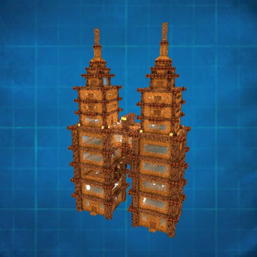 Wooden Towering Twin Towers
