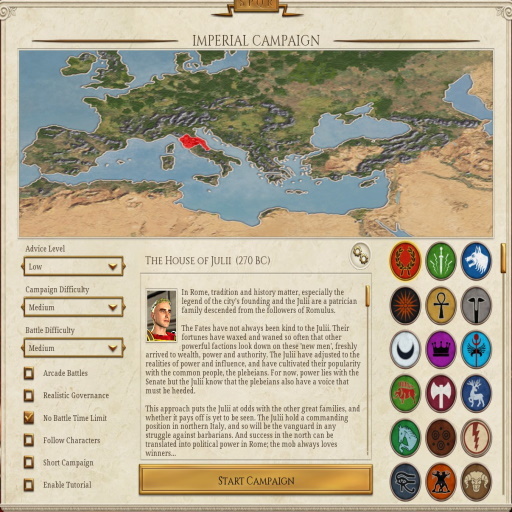 Alternate Faction Selection Screen