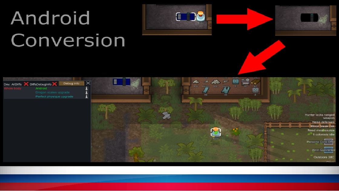 Русский перевод Android Conversion mod preview for RimWorld