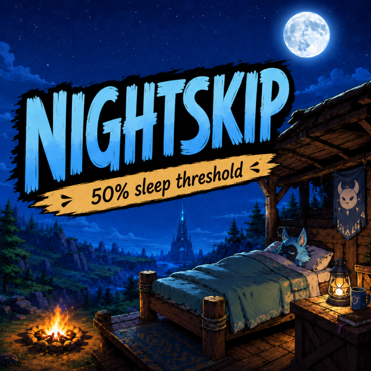 NightSkip - 50% Sleep Threshold