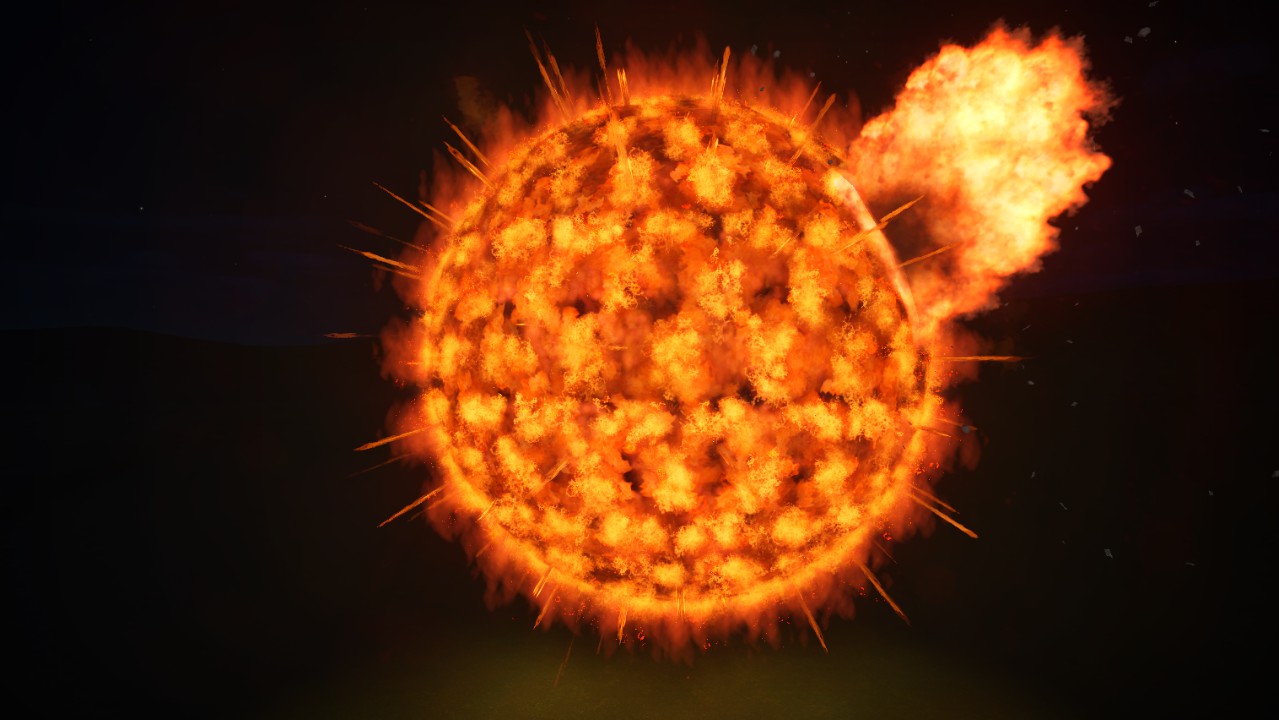 Realistic SUN with Flares, Aurora and erruptions