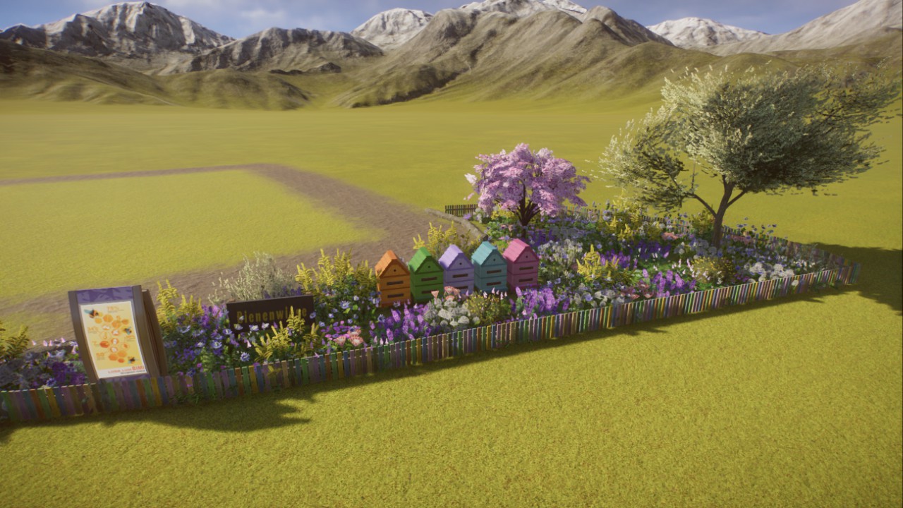 Blumenwiese mit Bienenstöcke - a small meadow with beehives for the bees