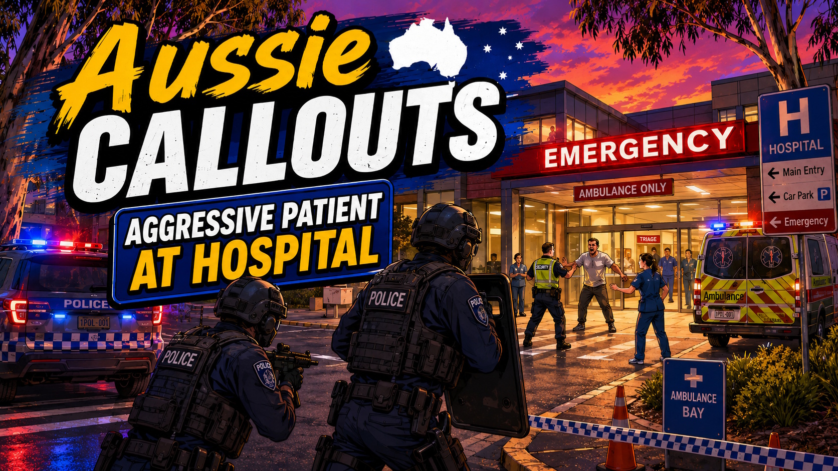 Aussie Callouts - Aggressive Patient at Hospital