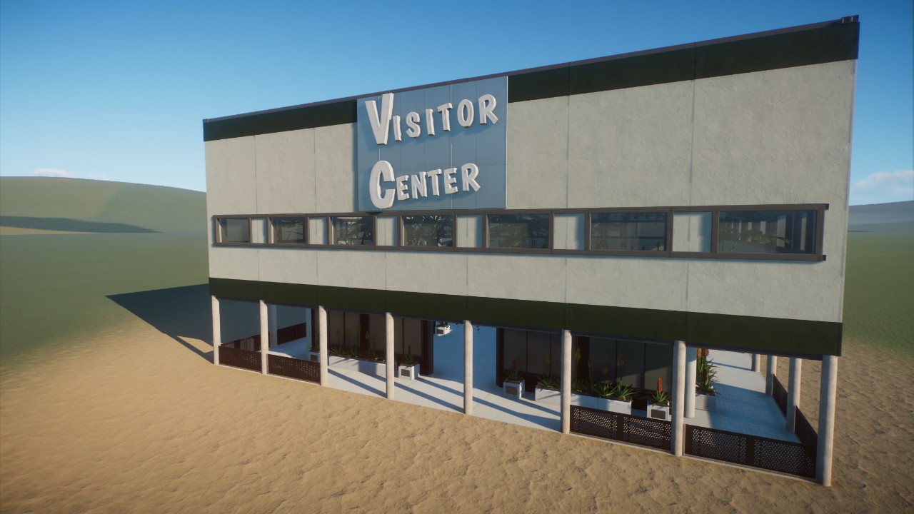 Modern/Art Deco Green-house Visitor Center
