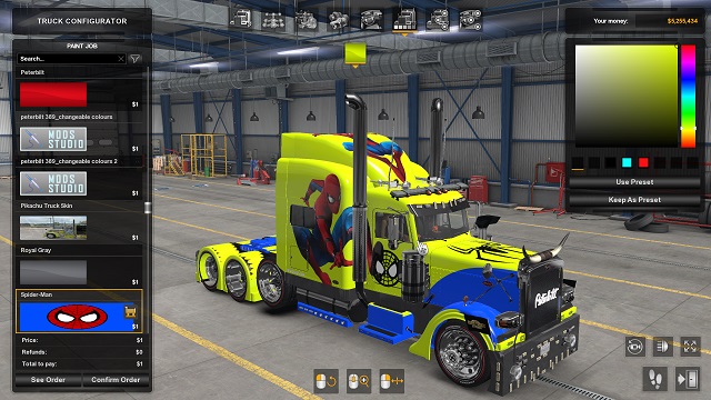 paintjob Spider For kenworth t680, peterbilt Viper and VOLVO.  It should work for 1.36 1.37 and 1.38