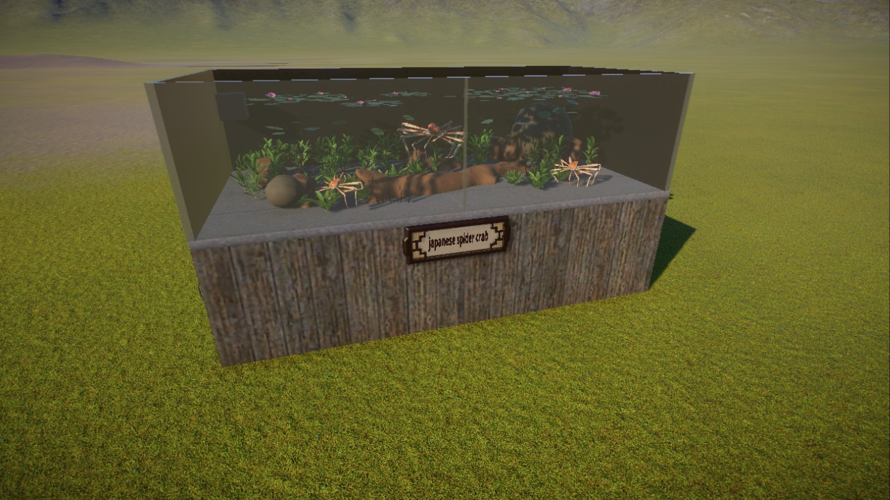 Japanese spider crab aquarium. required mods: aquatic pack, safari pack, faux rock pack.