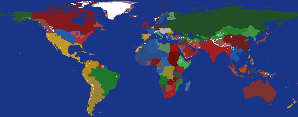 World Map 1914 but everything is colonized by the europeans