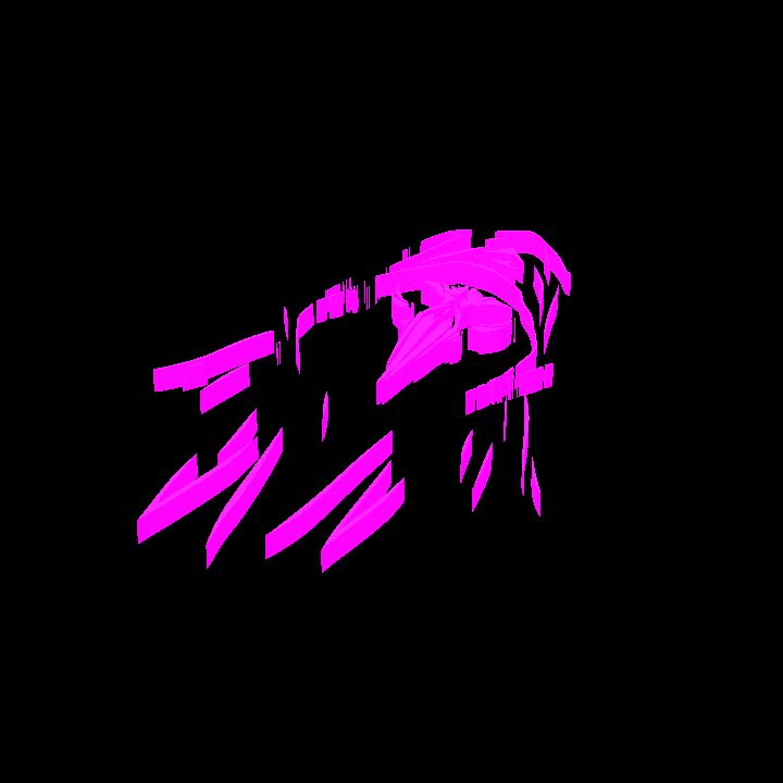 A glowing sigil - pink raven