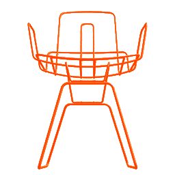 Everly Nais Wire Chair Orange