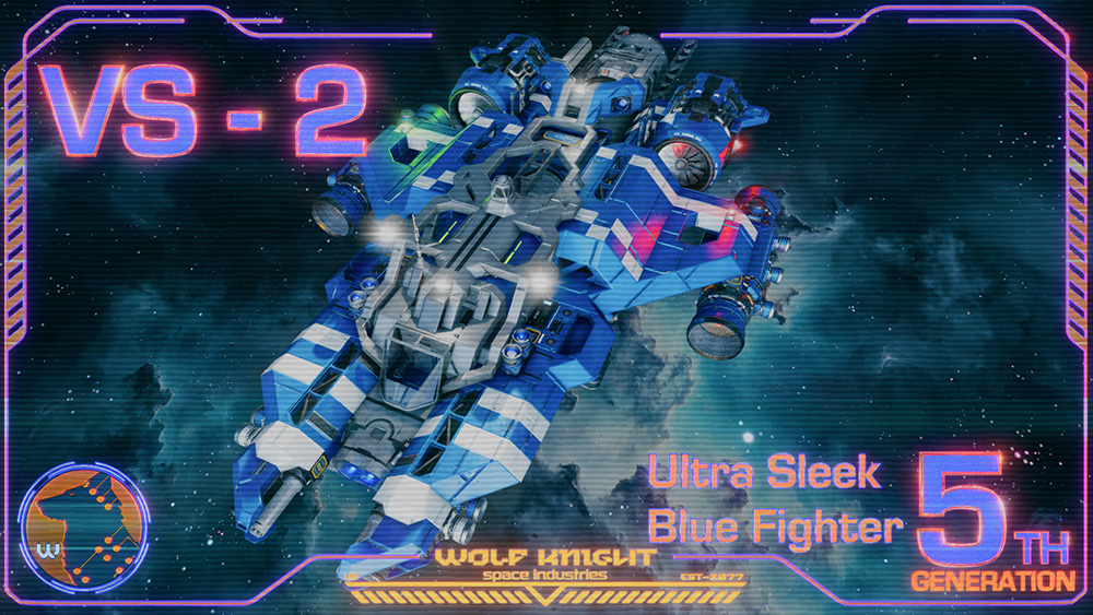 Ultra Sleek Blue Fighter 5th Generation