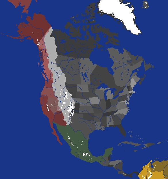 North America - Man in the High Castle (with independent states and territories)