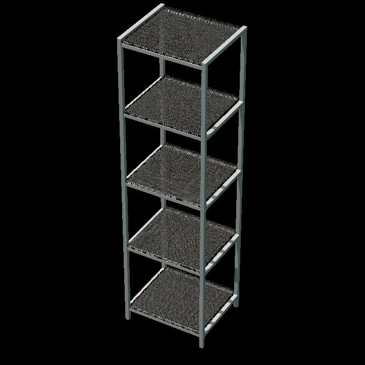 Shelves - silver metal shelf