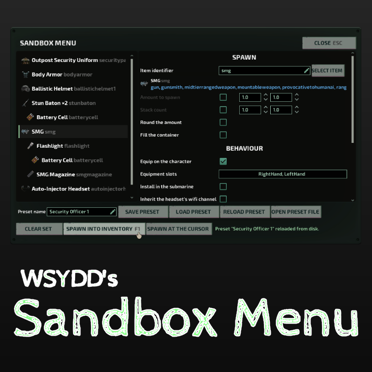 WSYDD's Sandbox Menu (DLC testing)