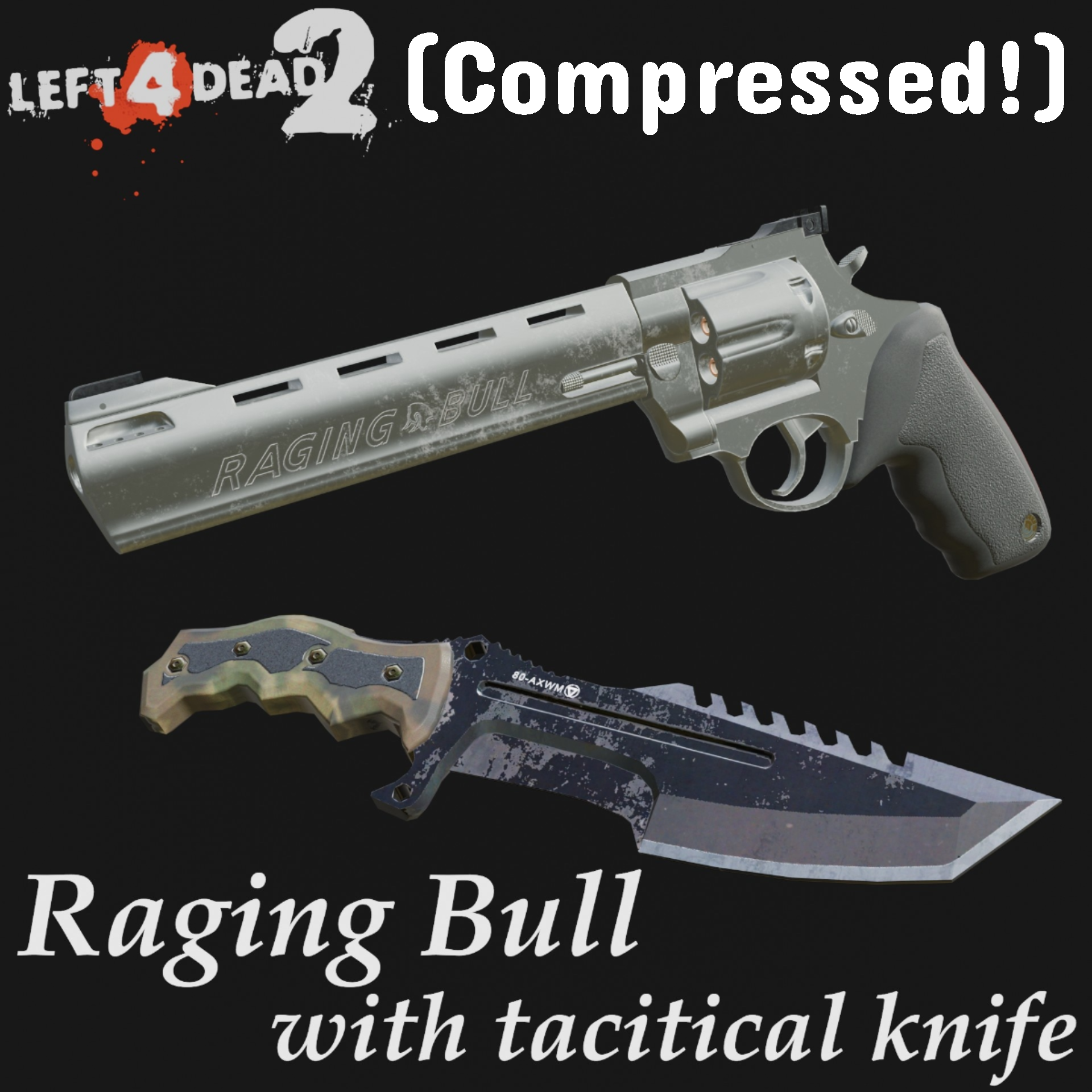 Taurus .44 Raging Bull with tactical knife（COD10anims） (Compressed Edition)

