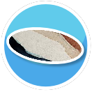 Blue and Brown Oval rug
