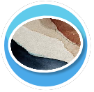 Blue and Brown circle rug