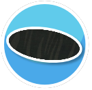 Black oval rug
