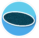 Teal oval rug