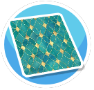 Teal and Gold carpet
