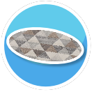 Earth Tone triangles oval rug