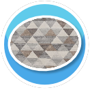 Earth Tone triangles circle rug