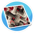 Grey red and black rug 2