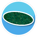 Green Triangles Oval rug