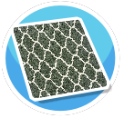 Green and White rug