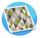 Green and Grey Triangles rug
